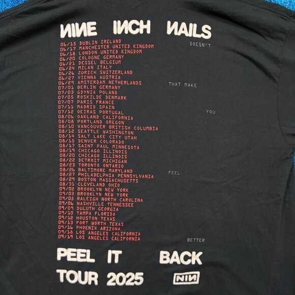 Nine Inch Nails “Peel it Back” 2025 Tour Industrial Rock Band Graphic T-Shirt Si - Picture 3 of 4